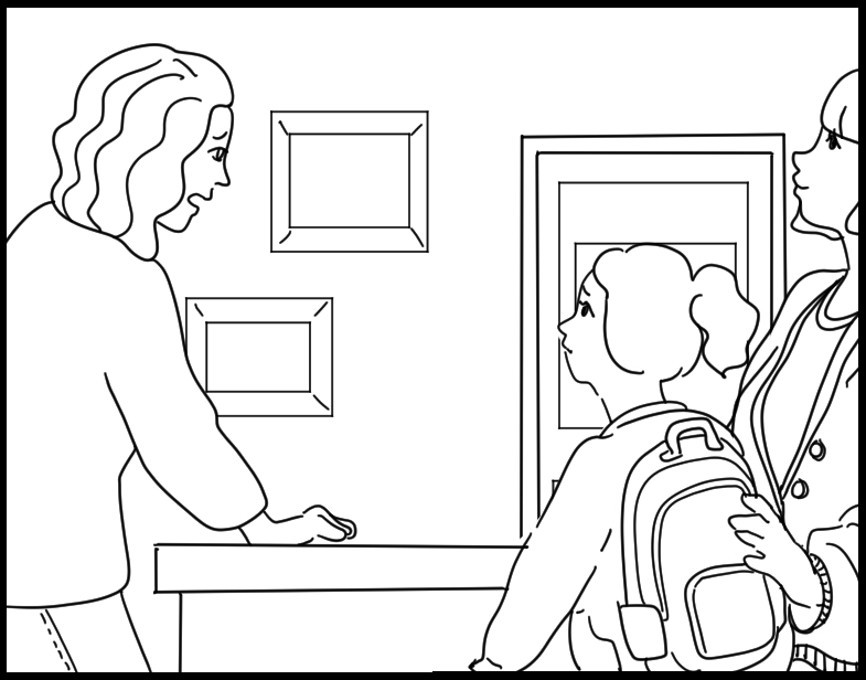 How Can Parents Provide Their Children With The Support They Need? Two adults are showing a young girl frames on the wall and a door.